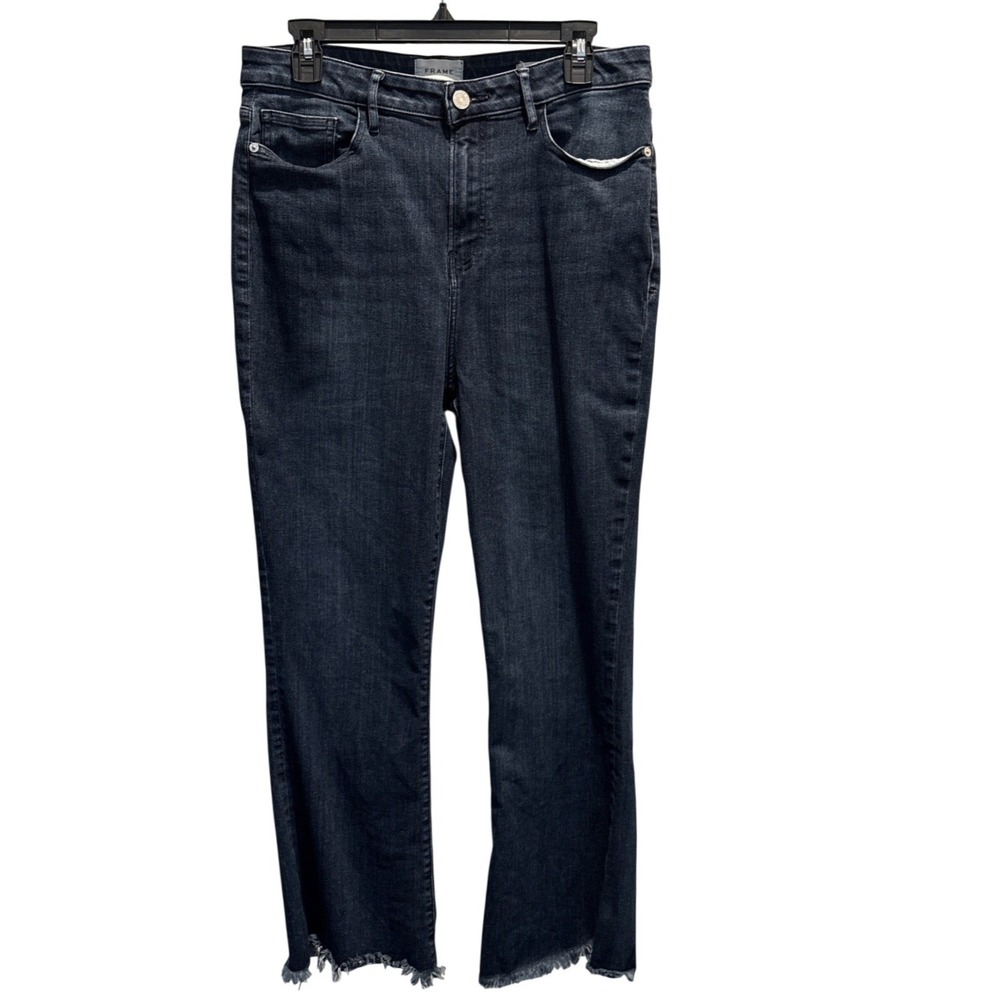 FRAME Le Crop Mini Boot Frayed Hem Bootcut Jeans in Naples Size 31